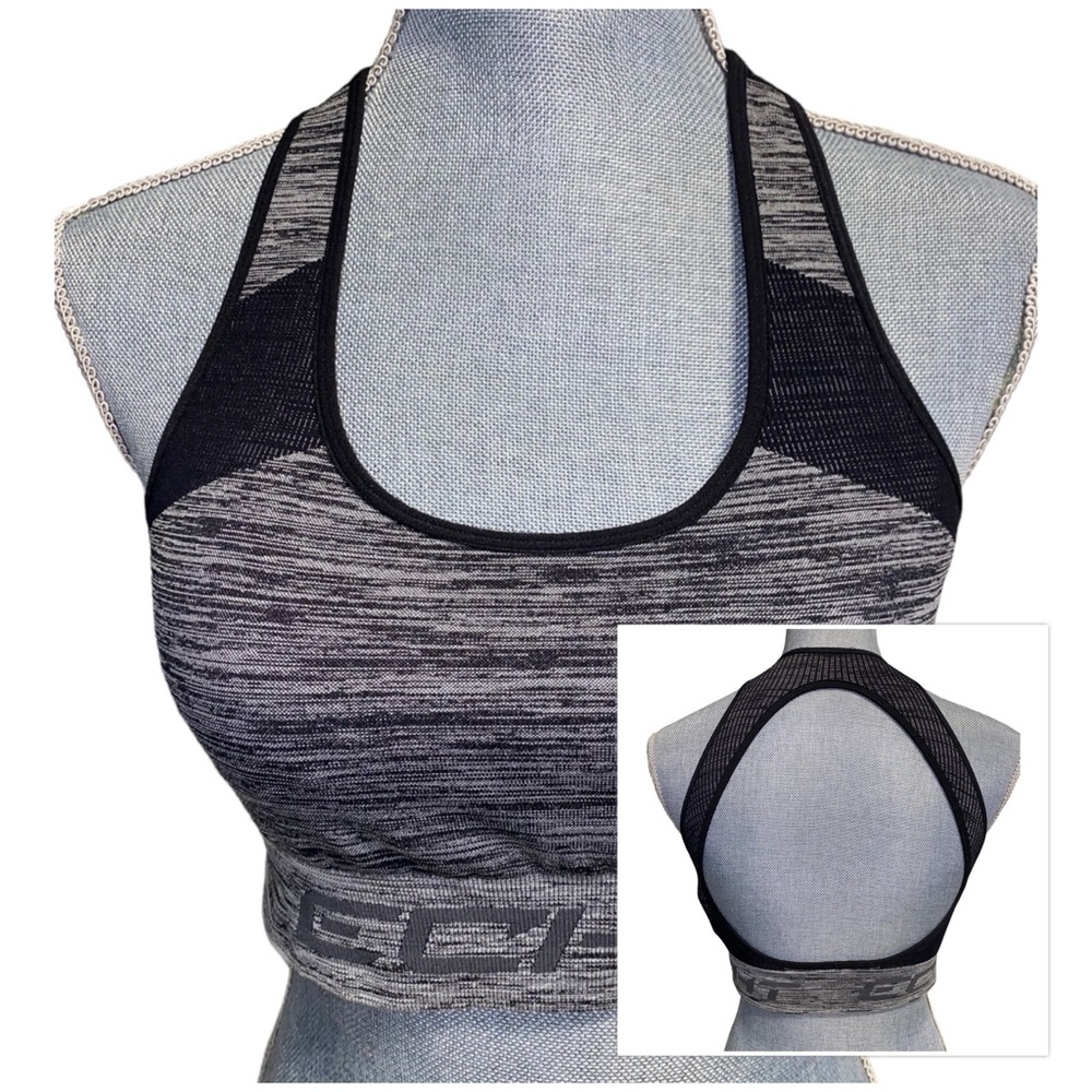 ECHT ☆ Pure Series Sports Bra ☆ Gray / Black ☆ Size Large